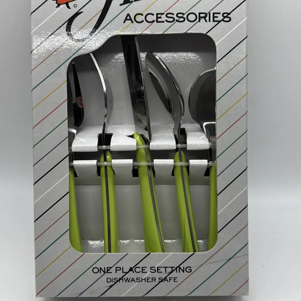 Fiesta Ware Genuine Licensed Accessory Chartreuse Silverware Utensil Set 5pc NIB